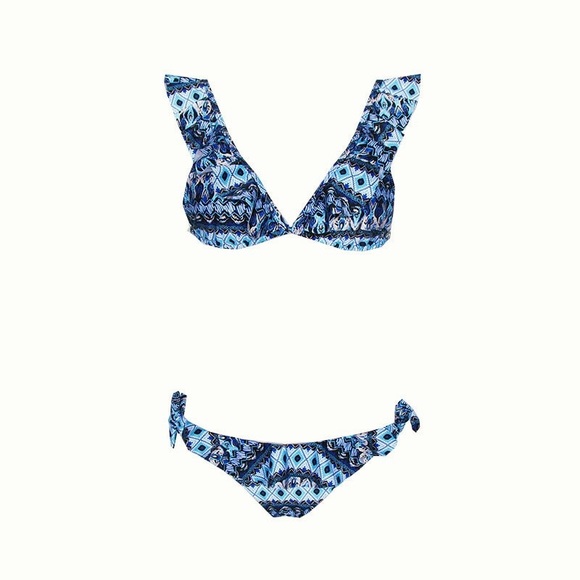 Pattern Ruffle Printed Bikini Set - Picture 3 of 5